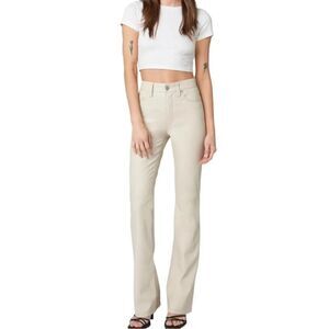 NWT Blank NYC Faux Leather High Rise Straight Leg Pant | Size 27 | Beige